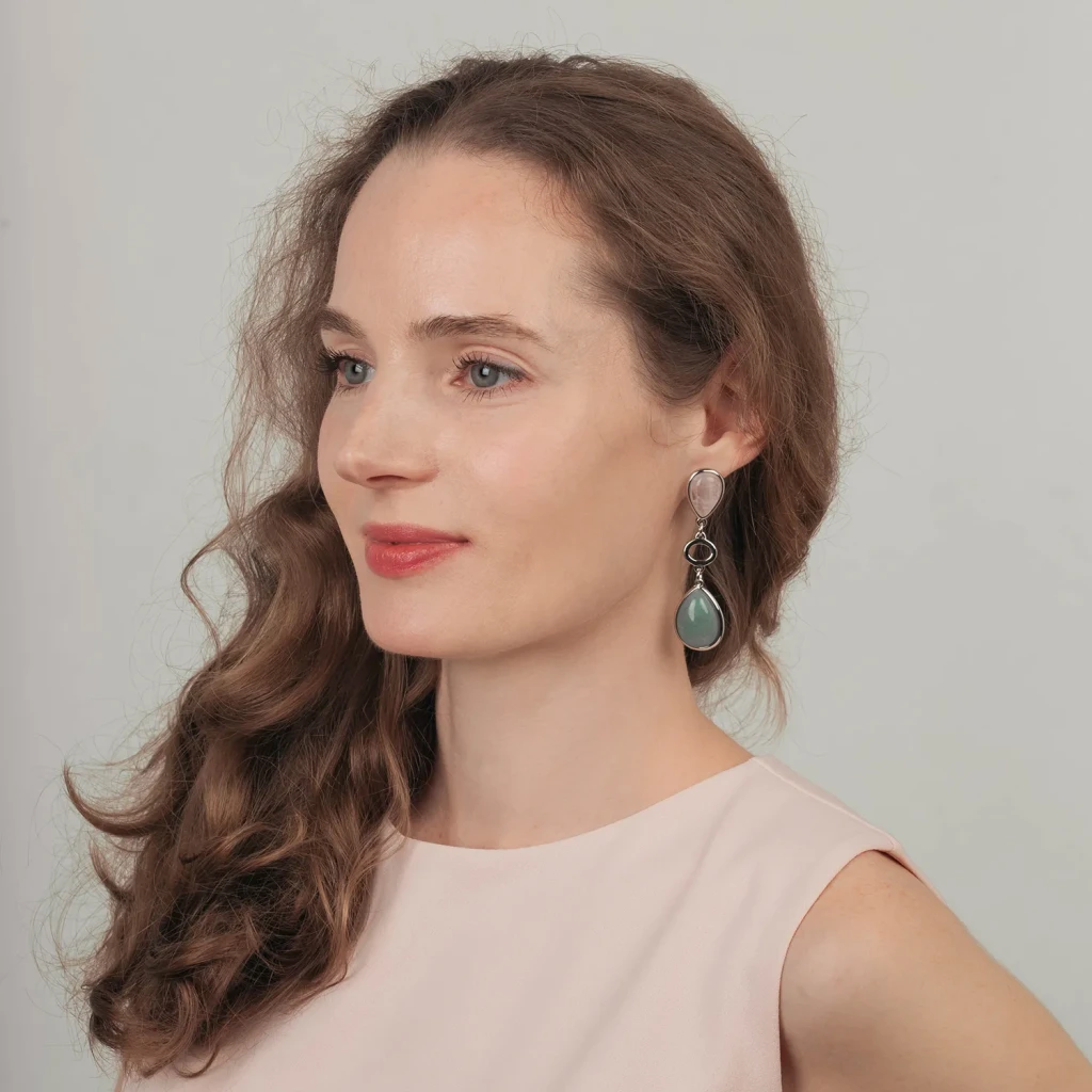 Серьги Possebon Q. Rose, Q. Verde A0585.7.17 S