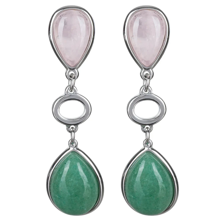 Серьги Possebon Q. Rose, Q. Verde A0585.7.17 S