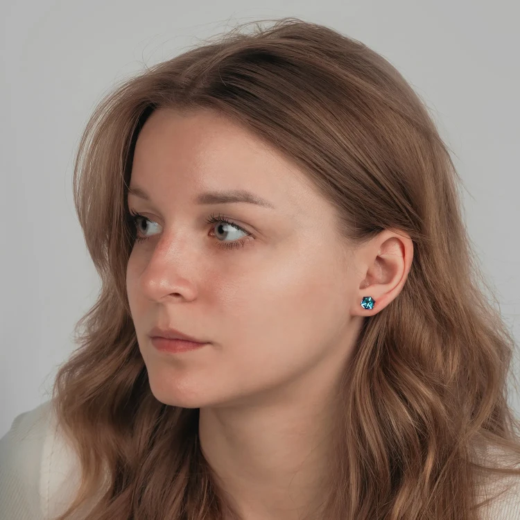 Fiore Luna Пусеты Crystal Blue SWE0127/2 B S