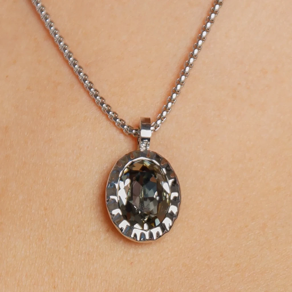 Колье Qudo TIVOLA UNICA big (S/P) Black diamond 3cm 420539