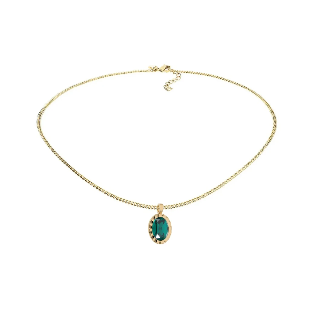 Колье Qudo TIVOLA UNICA big (G/P) Emerald 3cm 420549