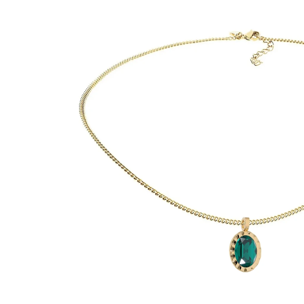 Колье Qudo TIVOLA UNICA big (G/P) Emerald 3cm 420549