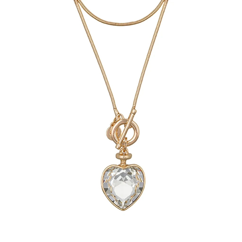 Колье Fiore Luna Crystal Heart Togl LN5237 G