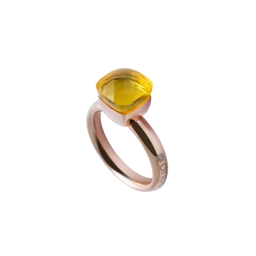 Кольцо Qudo Firenze light topaz 19 мм 611927 BR/RG