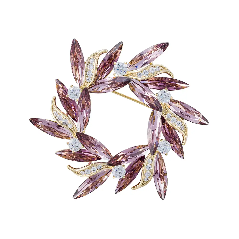 Брошь Fiore Luna ВЕНЕЦ Zircon+crystal XR14425C1 V/G