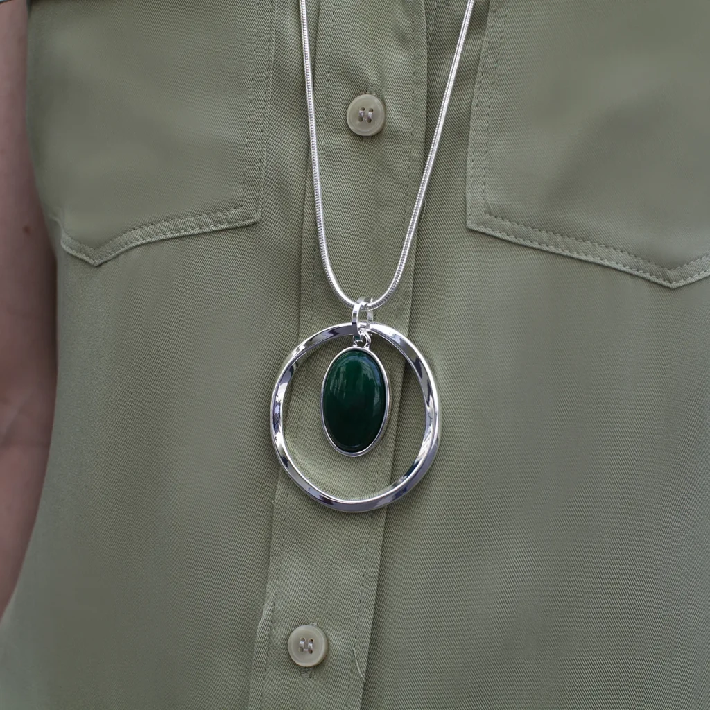 Колье Fiore Luna GREEN AGATE LN5145 G/S
