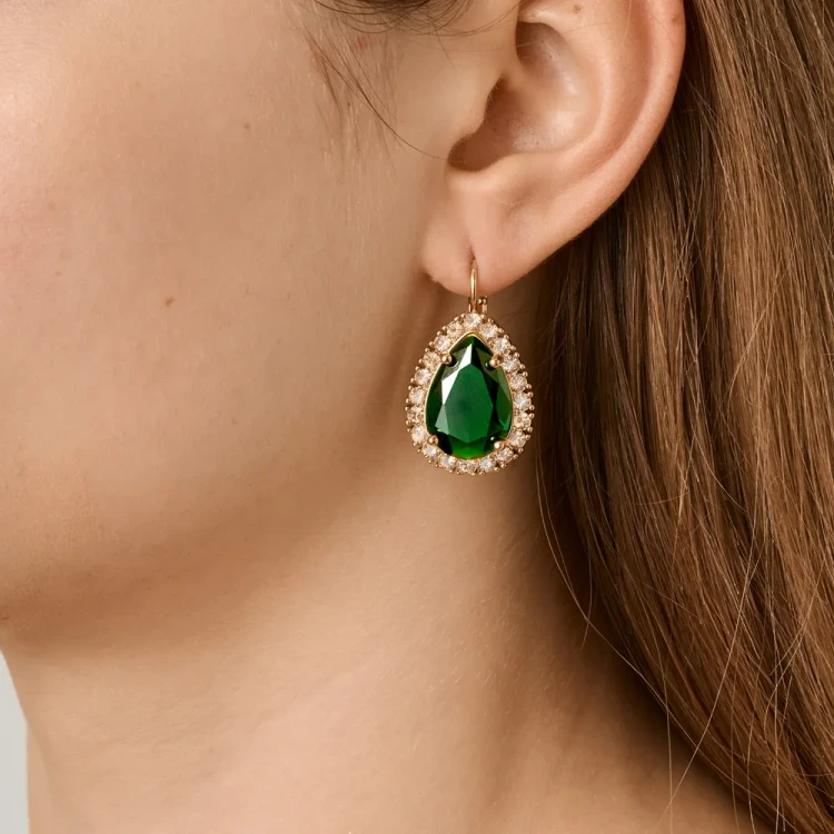 Серьги Dyrberg Kern FIORA SG EMERALD GREEN/GOLDEN 450076