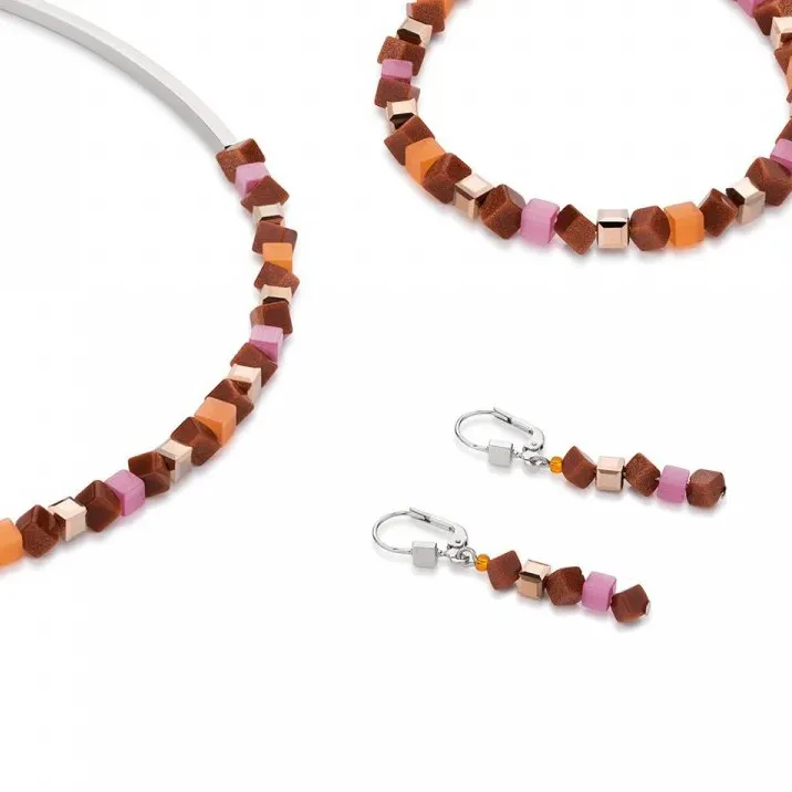Серьги Coeur de Lion Orange-Rose *4911/20-0219