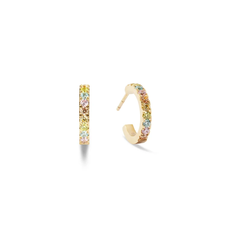 Серьги Coeur de Lion Hoop Multicolour Pastel Gold 15мм 0146/23-1590