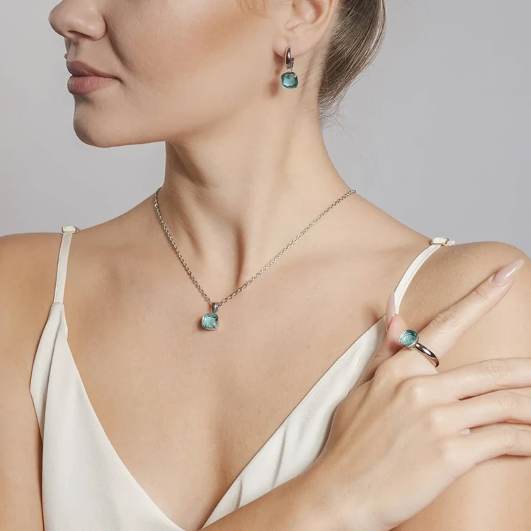 Колье Qudo Firenze blue apatite 400032.1 BL/RG