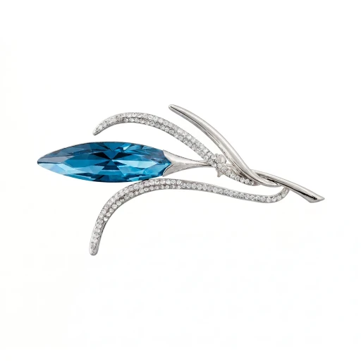 Брошь Elegant crystal flower BR14998 BL/S Fiore Luna