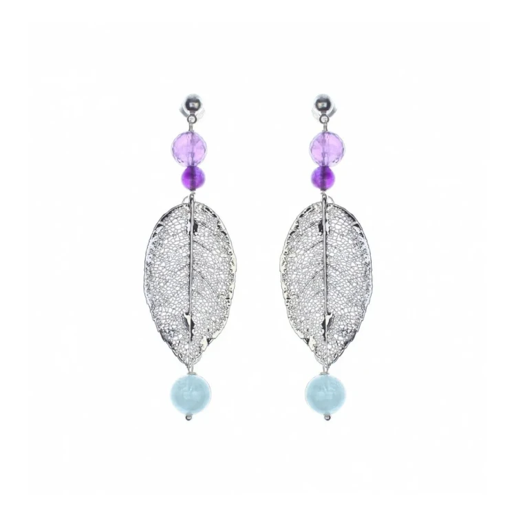 Серьги Ester Bijoux Лист F609-S BW