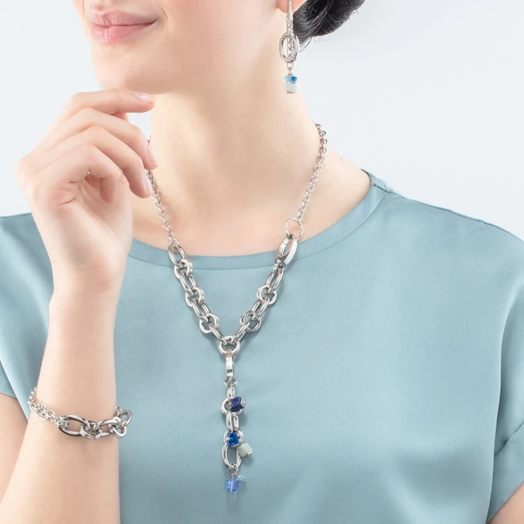 Серьги Coeur de Lion Blue-Silver 4521/21-0717