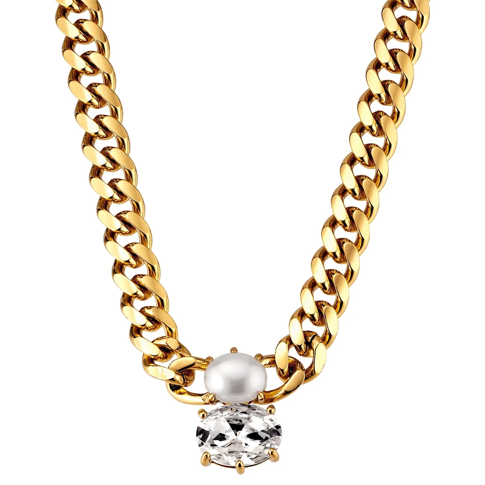 Колье HOLL SG CRYSTAL_WHITE PEARL 490027 Dyrberg Kern