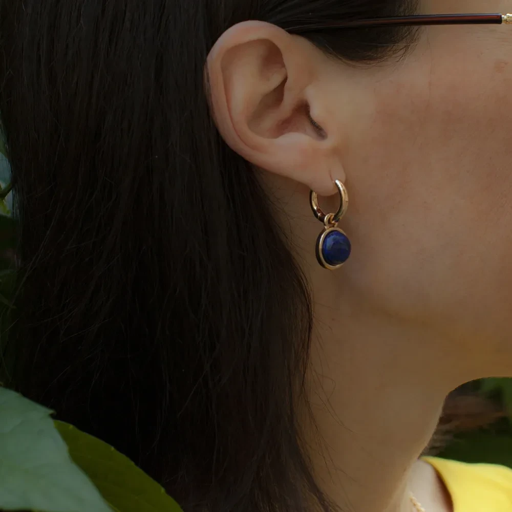 Серьги Fiore Luna NATURAL LAPIS LE1111 BL/G