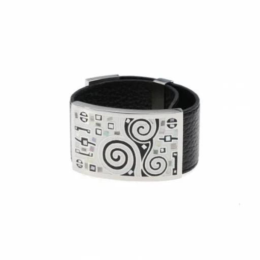 Браслет Fiore Luna на кожаном черном ремешке CB01319-2 BW