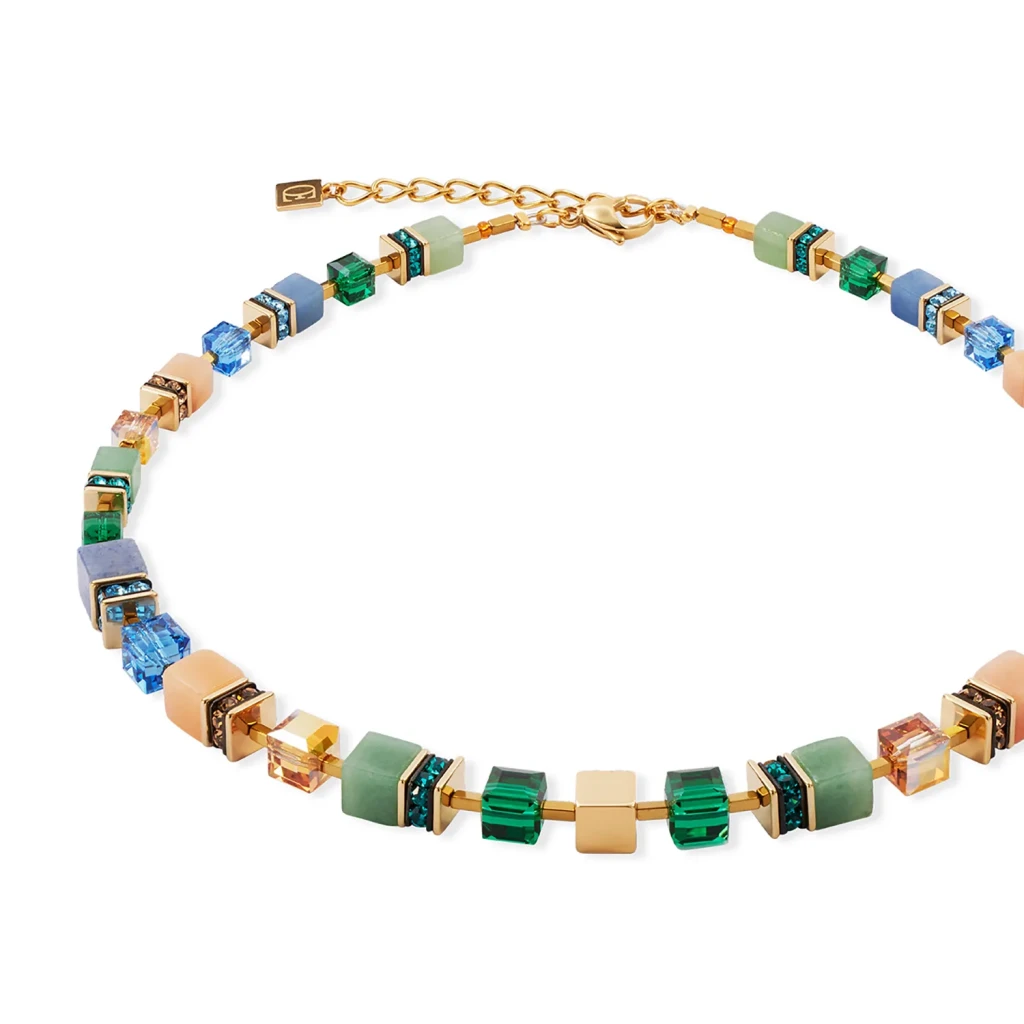 Колье Coeur de Lion Green-Blue-Peach 3039/10-0551