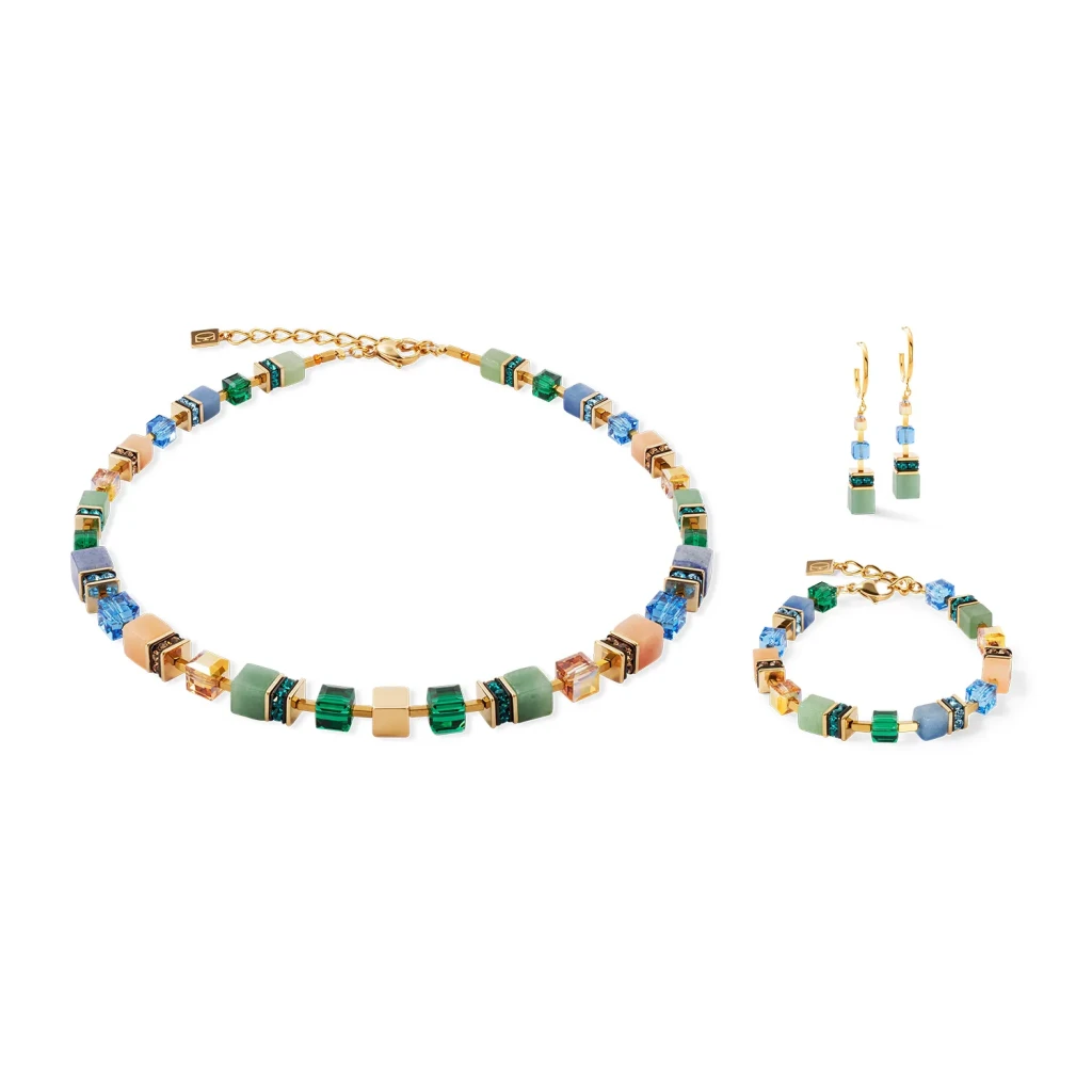 Колье Coeur de Lion Green-Blue-Peach 3039/10-0551