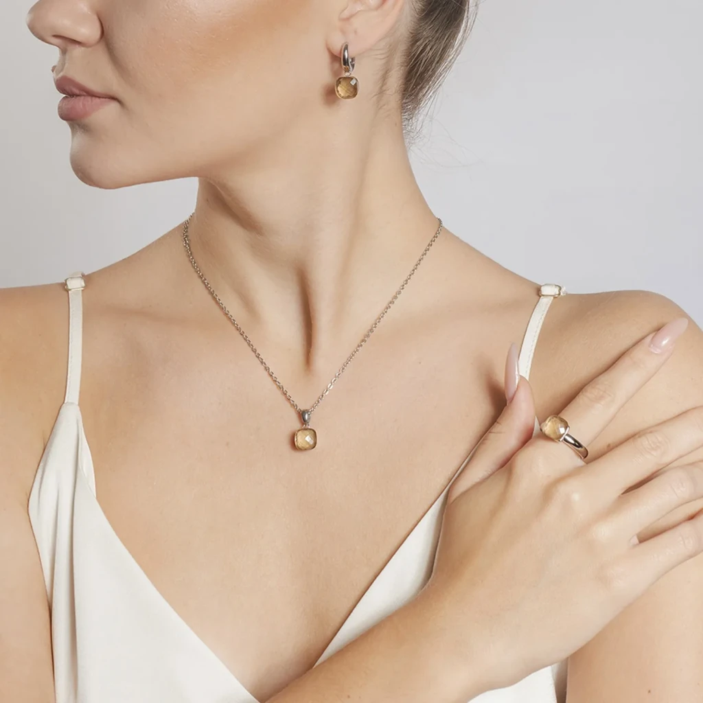 Серьги Qudo Firenze champagne 300351 BR/S