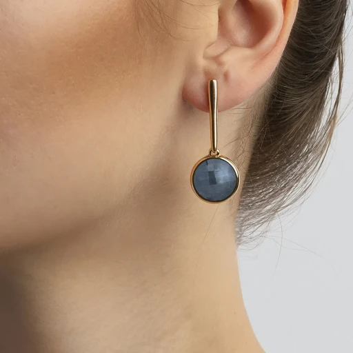 Серьги Possebon pearl sodalite A1269.22 BL/G
