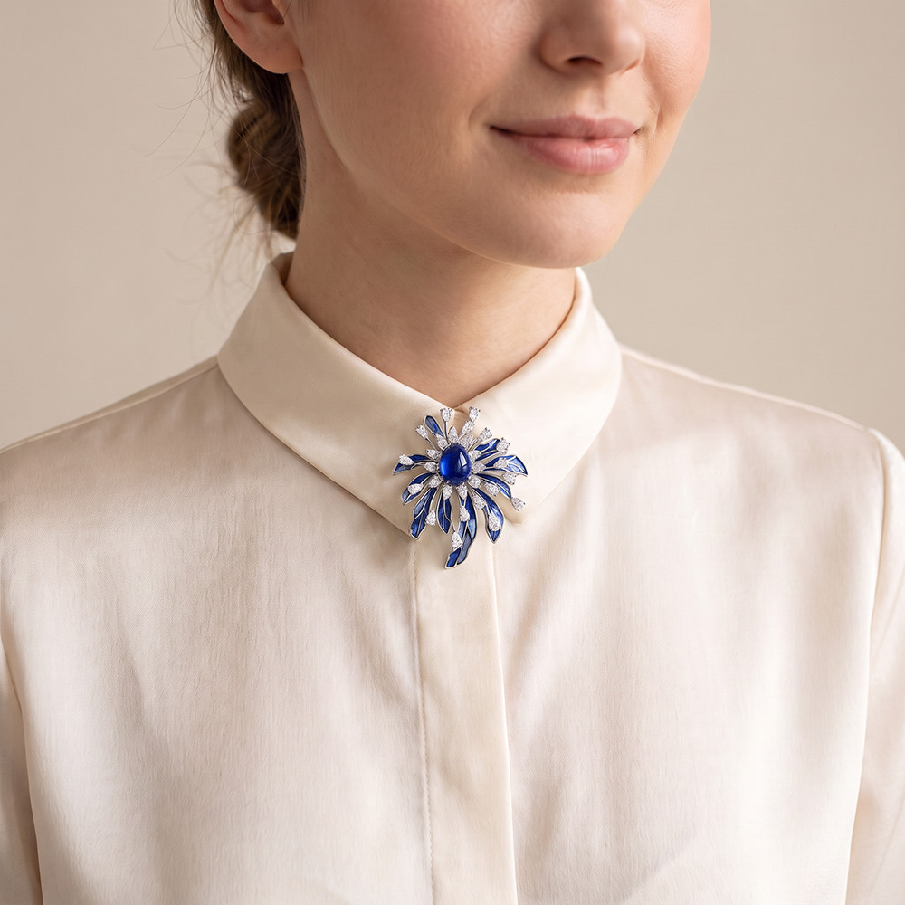 Брошь Fiore Luna XR14426B2 BL/S