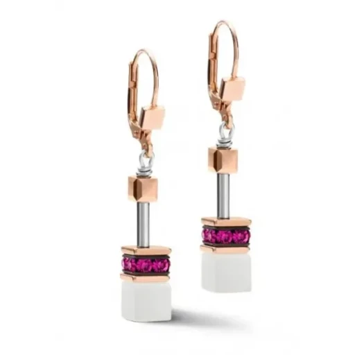 Серьги Coeur de Lion White&amp;Pink Rose Gold 4013/20-0400