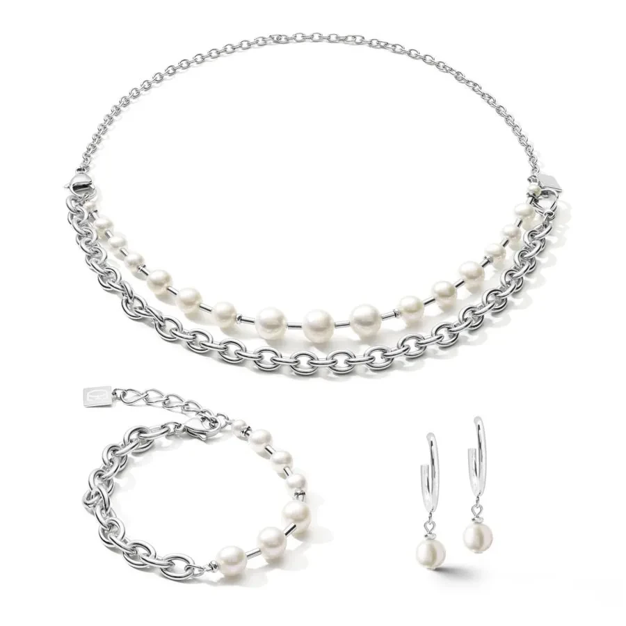 Серьги Coeur de Lion 4-In-1 White-Silver 1100/21-1417