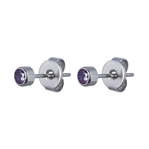 Пусеты Cubic zirconia Amethyst Fiore Luna SWE0128 AM S