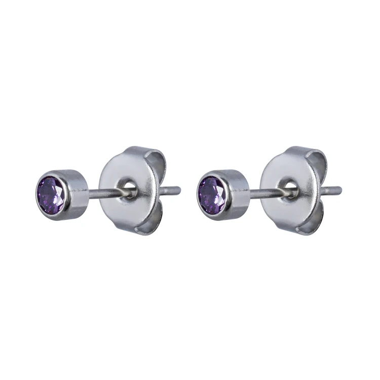 Пусеты Cubic zirconia Amethyst Fiore Luna SWE0128 AM S