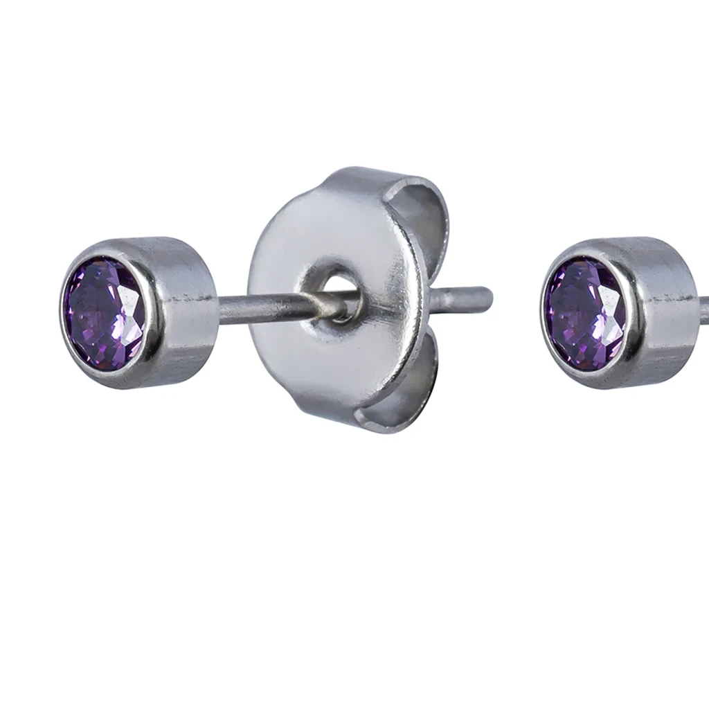 Пусеты Cubic zirconia Amethyst Fiore Luna SWE0128 AM S