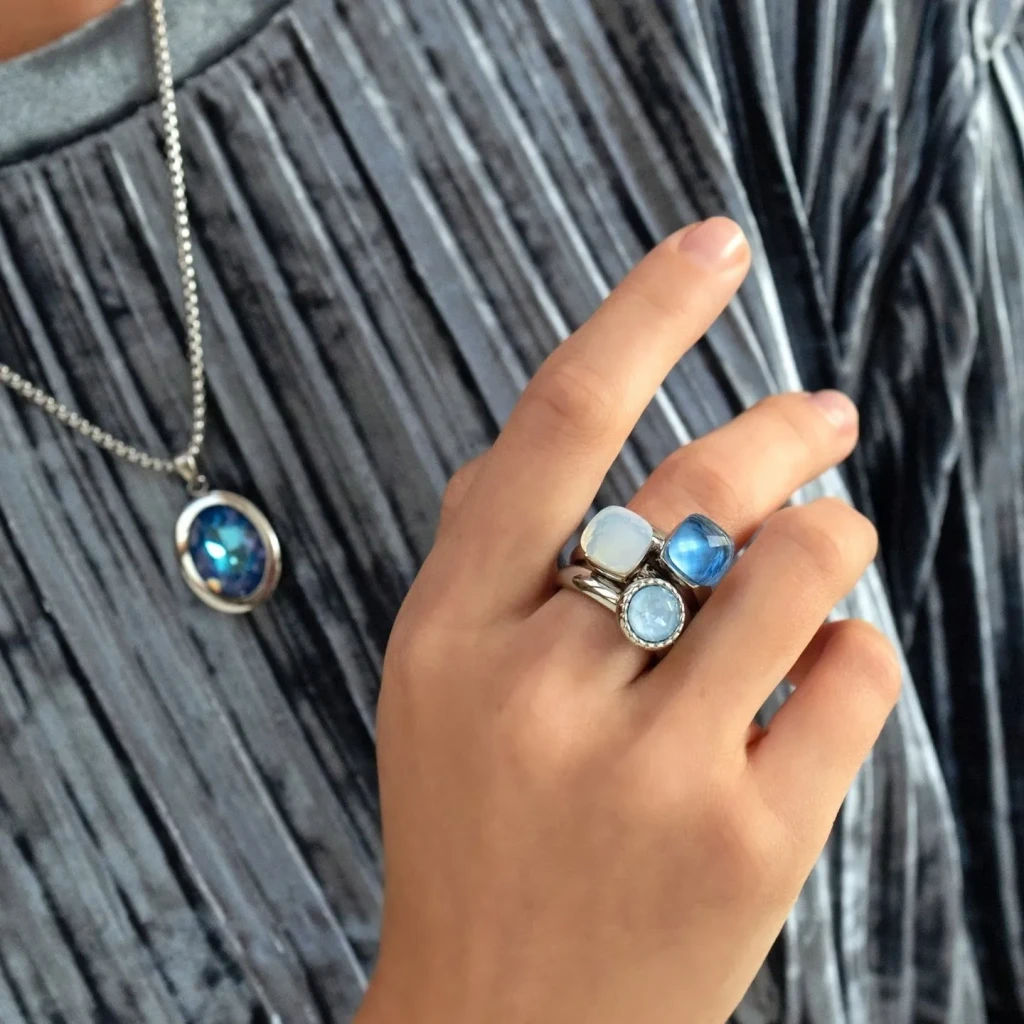 Колье Qudo TIVOLA big G aquamarine 404528.1 BL/G