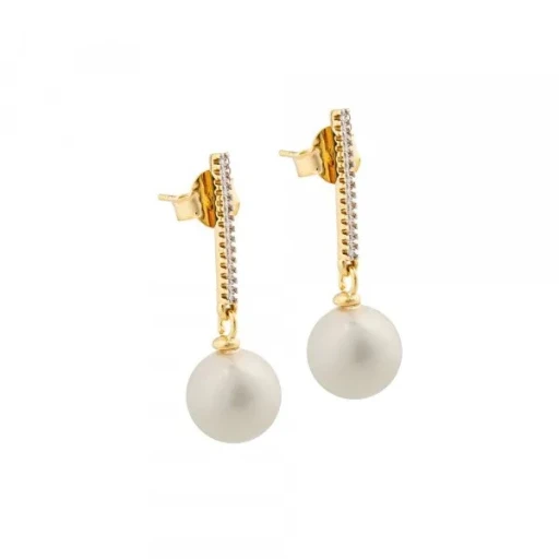 Классические серьги White Pearl A0070.1 BW/G