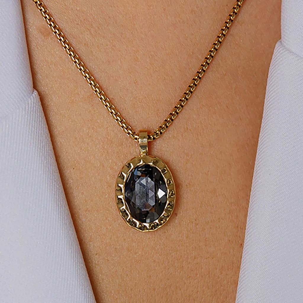 Колье Qudo TIVOLA UNICA big (G/P) Silver night 3cm 420615