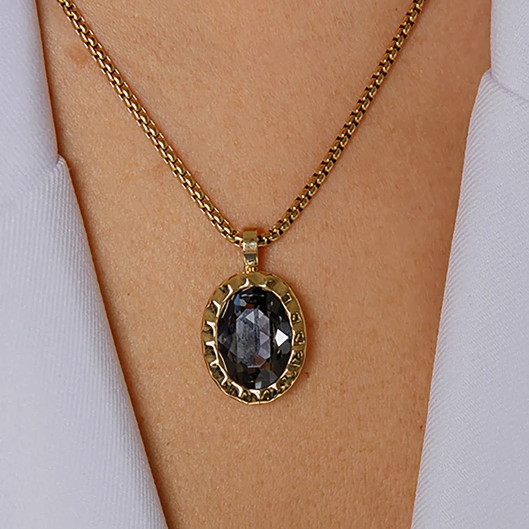 Колье Qudo TIVOLA UNICA big (G/P) Silver night 3cm 420615