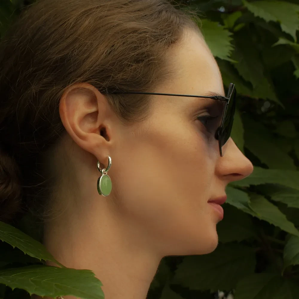 Серьги Fiore Luna GREEN AVENTURINE LE1204 G/S