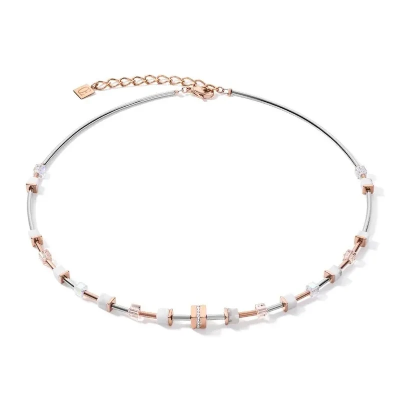 Колье Coeur de Lion White Rose Gold Silver 5023/10-1822