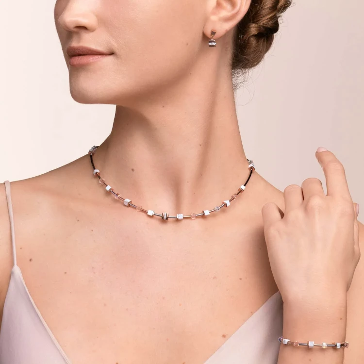 Колье Coeur de Lion White Rose Gold Silver 5023/10-1822