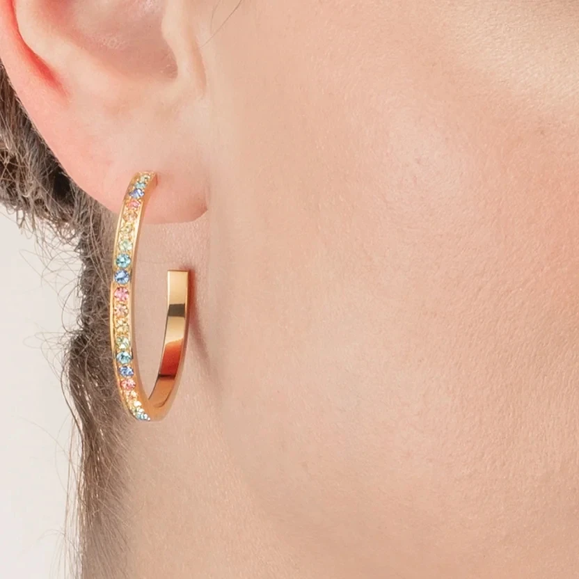 Пусеты Coeur de Lion Multicolor Pastel Gold 0128/21-1590