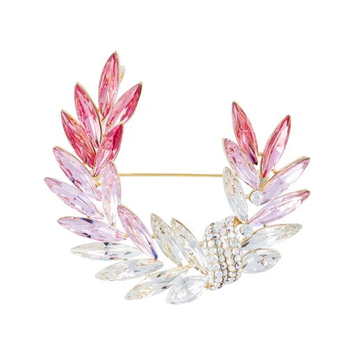 Брошь Fiore Luna КРЫЛЬЯ Zircon+cryastal XR12879 R/G
