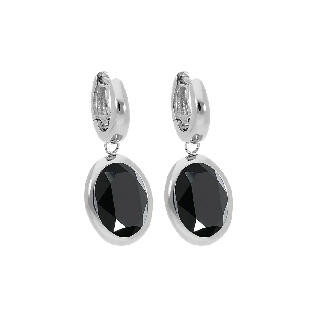 Серьги Qudo Creole TIVOLA small S jet 310533 BW/S