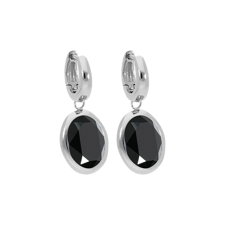 Серьги Qudo Creole TIVOLA small S jet 310533 BW/S