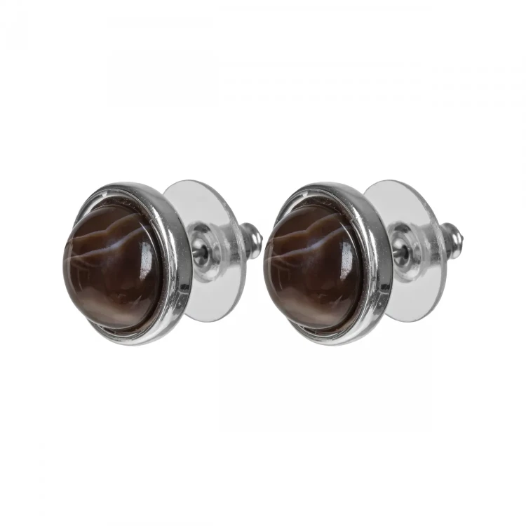Пусеты Fiore Luna COFFE AGATE LE1107 BR/S