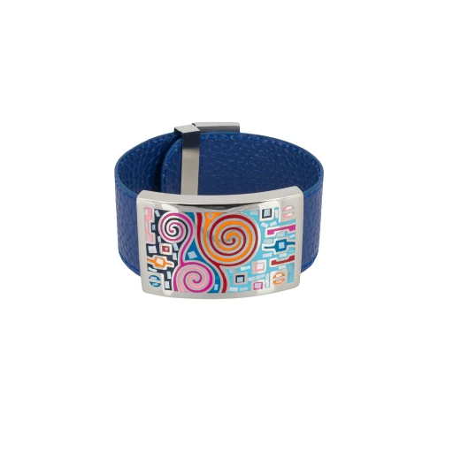 Браслет Fiore Luna на кожаном синем ремешке CB01319-12 BL/S