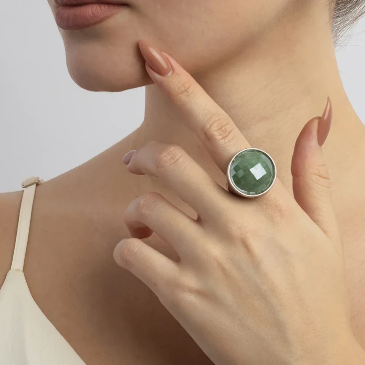 Кольцо Possebon pearl green quartz 16.5 мм K1155.16/16.5 G/S