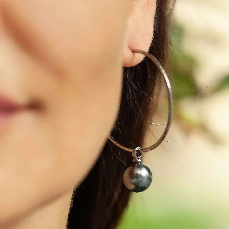 Серьги Possebon Graphite Pearl A0063.3 BW