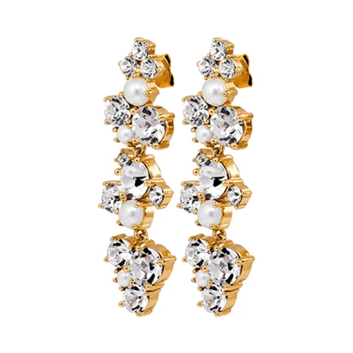 Серьги Dyrberg Kern MAYHEM SG CRYSTAL / WHITE PEARL 480042