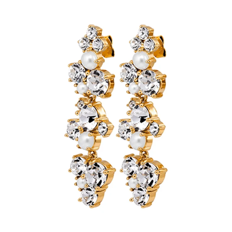 Серьги Dyrberg Kern MAYHEM SG CRYSTAL / WHITE PEARL 480042