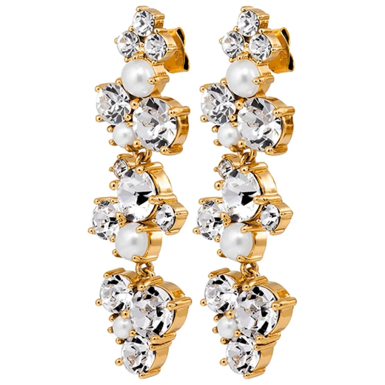 Серьги Dyrberg Kern MAYHEM SG CRYSTAL / WHITE PEARL 480042
