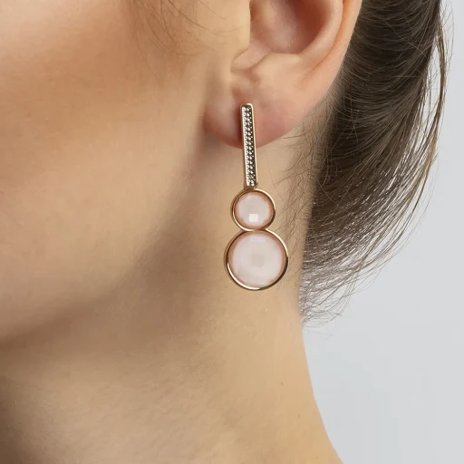 Серьги Possebon  quartz rose A9663.9 R/G