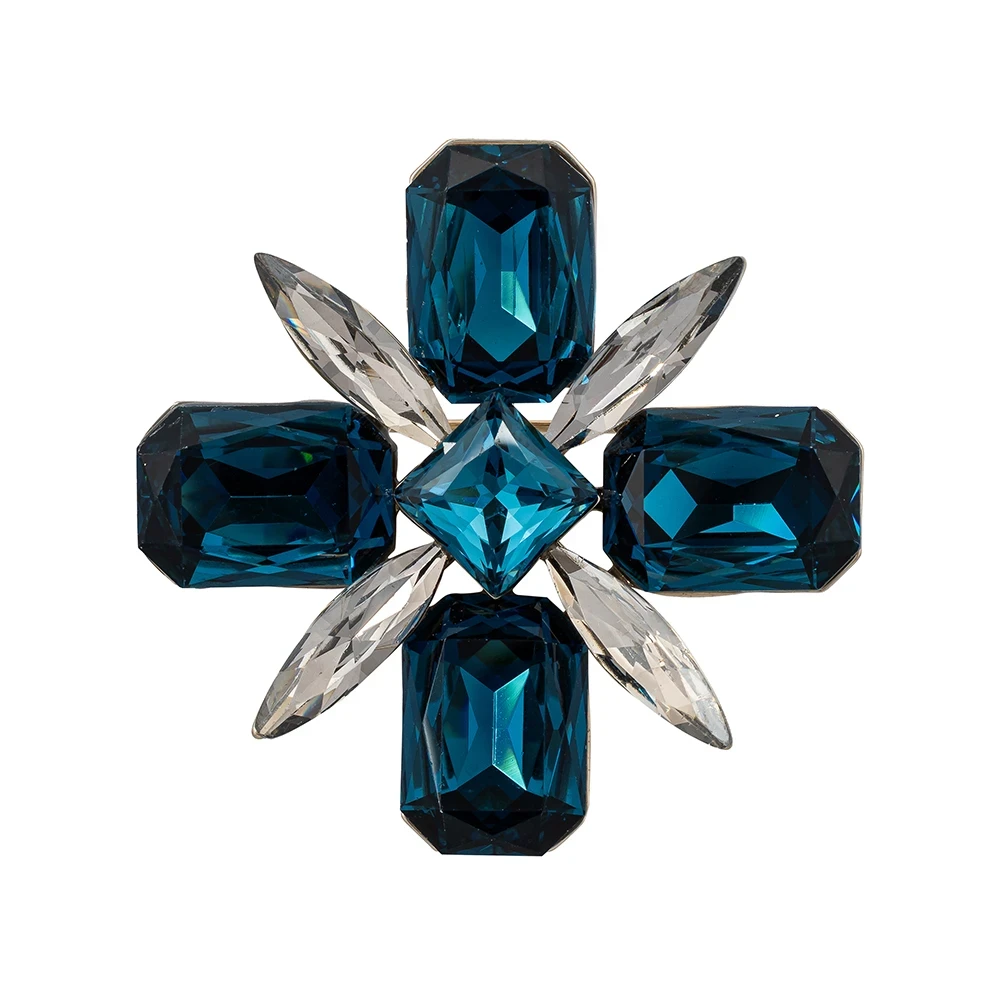 Брошь Muse crystal blue BR14703 BL/S Fiore Luna